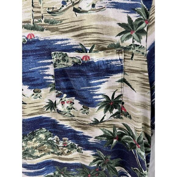 J.Crew T-Shirt Mens Medium Slim Washed Short Sleeve Hawaiian All Over Beach - Picture 5 of 8